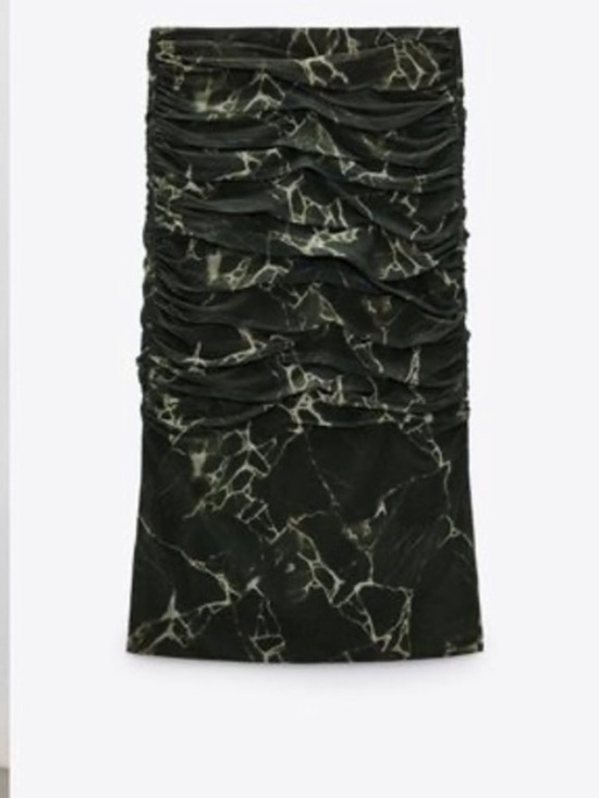 Zara Dresses & Skirts - ZARA Women marbled Draped Tulle Midi Skirt Small Whimsigoth Grunge 14-18” waist